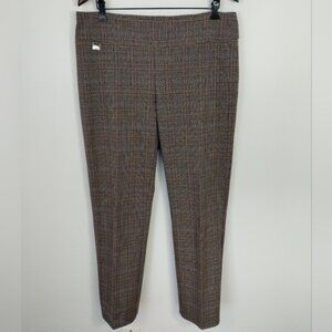 Lisette L Montreal Womens Plaid Pants 10 Wide Waistband Poly Blend